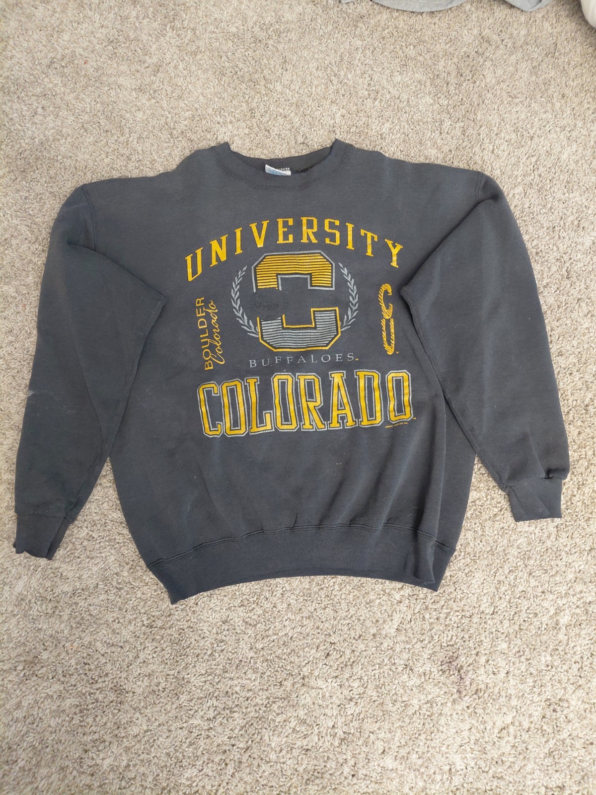 Vintage Rare Colorado CU Buffaloes Sweater Santee Sweats Black XL