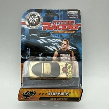 2001 Road Champs WWF Attitude Racers THE ROCK 2000 Corvette Dark Gold Die-Cast