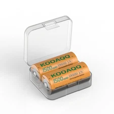 KOOAQQ [1500mAh] 2025 New Version High Capacity ICR 18350 NI18350A 3.7V Butto...