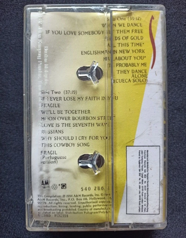 Sting : Fields Of Gold 1984-1994 , The Best Of Sting ( Cassette Tape ) - Image 2 of 4