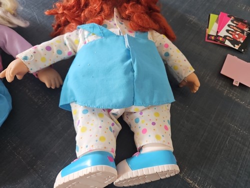 Set bambola bambina Talkin Tots 15" coppia interattiva capelli rossi bianchi radicati 1996 vintage - Foto 9 di 11