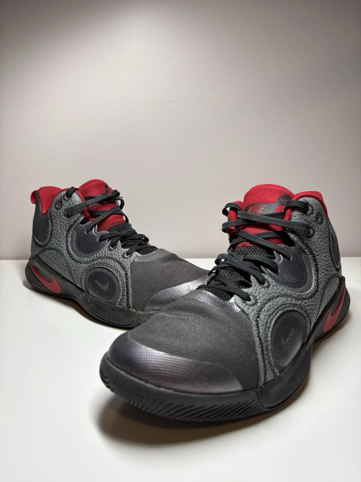 Taglia 8 Nike Fly By Mid Basket Nero Palestra Rosso Grigio CU3503 003