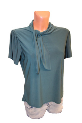Prospect Bluse L 40 Blusenshirt grün stretchig kurzarm Shirt Damen Stretchshirt