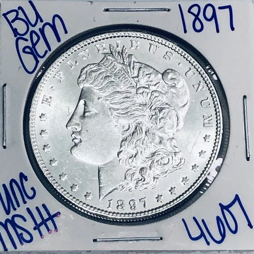 1897 BU UNCIRCULATED MORGAN SILVER DOLLAR AUTHENTIC U.S. MINT FREE SHIPPING 4607