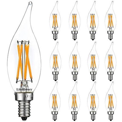  E12 led Bulb Dimmable 6W Equal 60 Watt LED Light Bulbs 2700K Flame Tip 2700K