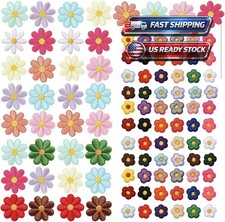 102Pcs Embroidered Iron On Patches for Clothing, Butterfly Flower Iron On Patche