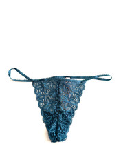 Victoria's Secret Floral Lace V-String Panty Teal
