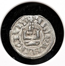 CRUSADERS, Epirus-Lepante. Philip I of Taranto. 1307-1313. AR Denier, NGC AU53