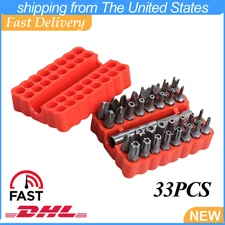 33PCS Hex Head Drill Bit Set with 1/4 Extension Bit Holder for Screwdrivers US