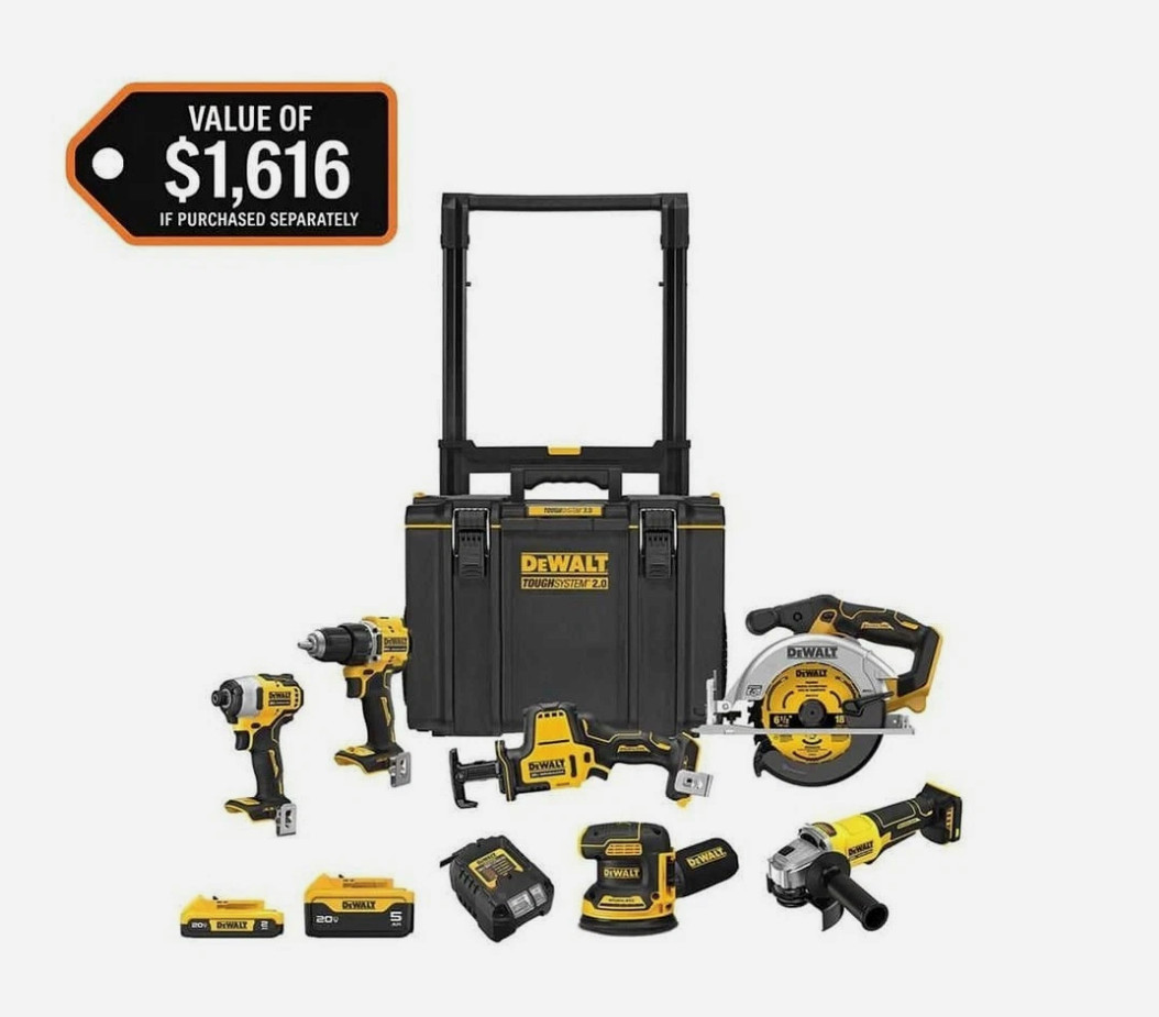 DeWalt 20V Cordless 6-Tool Combo Kit (5 Ah/2 Ah) NEW IN BOX