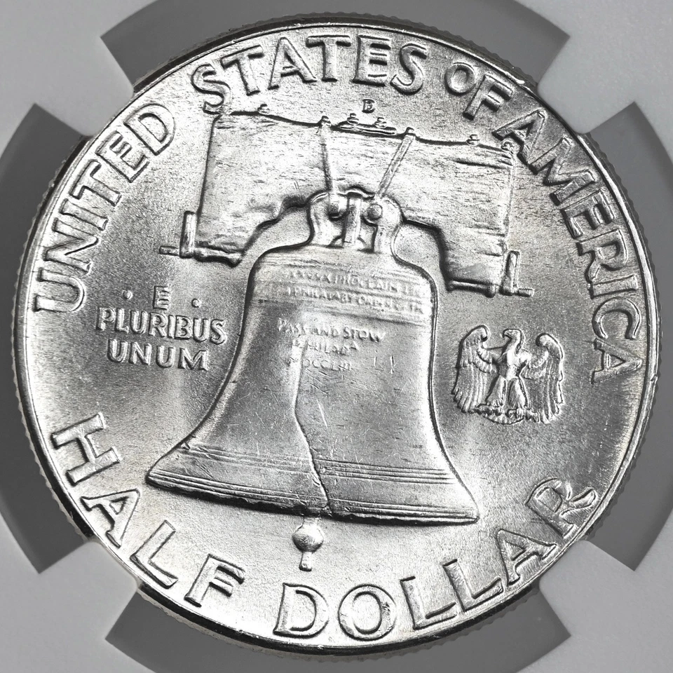 1948-D 50C FRANKLIN SILVER HALF DOLLAR FULL BELL LINES NGC MS64 FBL #8344592-021 - Image 3 of 4