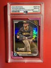 2024 Bowman #BCP-145 Jackson Merrill Chrome Fuchsia Refractor /199 PSA 10
