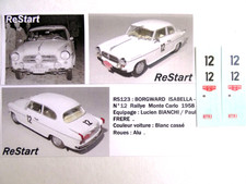RS123 DECAL ReStart 1/43 BORGWARD ISABELLA N°12 RALLYE MONTE CARLO 58 Bianchi