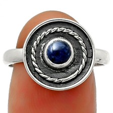 Natural Sodalite 925 Sterling Silver Ring s.8.5 Jewelry R-1439