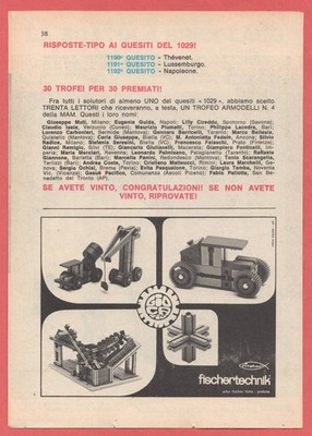 FISCHER: Fischertechnik 1975 advertising vintage advertising werbung clipping