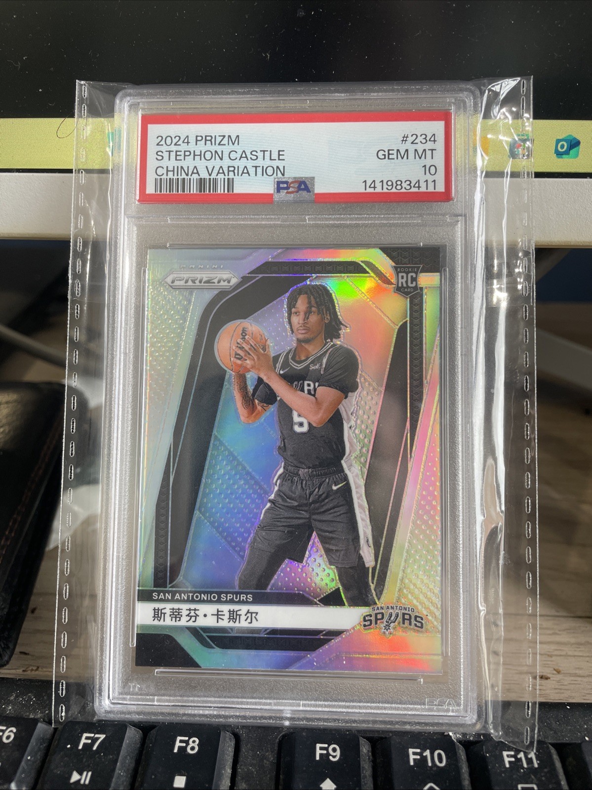 2024-25 Panini Prizm Stephon Castle Rookie #234 China Variation Silver PSA 10