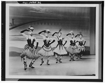 Photo:1940s Stage Dancers Feathered Costumes Theater Performance