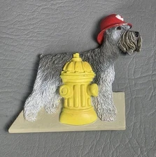 CUTE Willabee & Ward Magnet Dog W&W MBI Schnauzer Fireman 