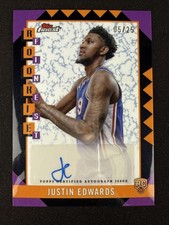 Justin Edwards Rookie Auto RC 2024-25 Topps Finest Black Refractor /25 #RFA-JE