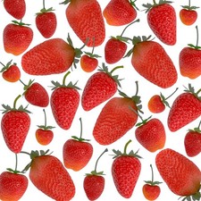 30 Pieces Artificial Strawberries Assorted Size Lifelike Plastic Fake Fruit Deco