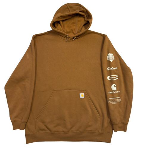 Carhartt 106228 Calce Suelto Peso Medio Gráfico Manga Pullover Sudadera con Capucha Marrón Hombres XL - Imagen 1 de 11