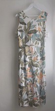 Warehouse Floral Midi Dress White Green Botanical Wedding Festival Party Boho 14
