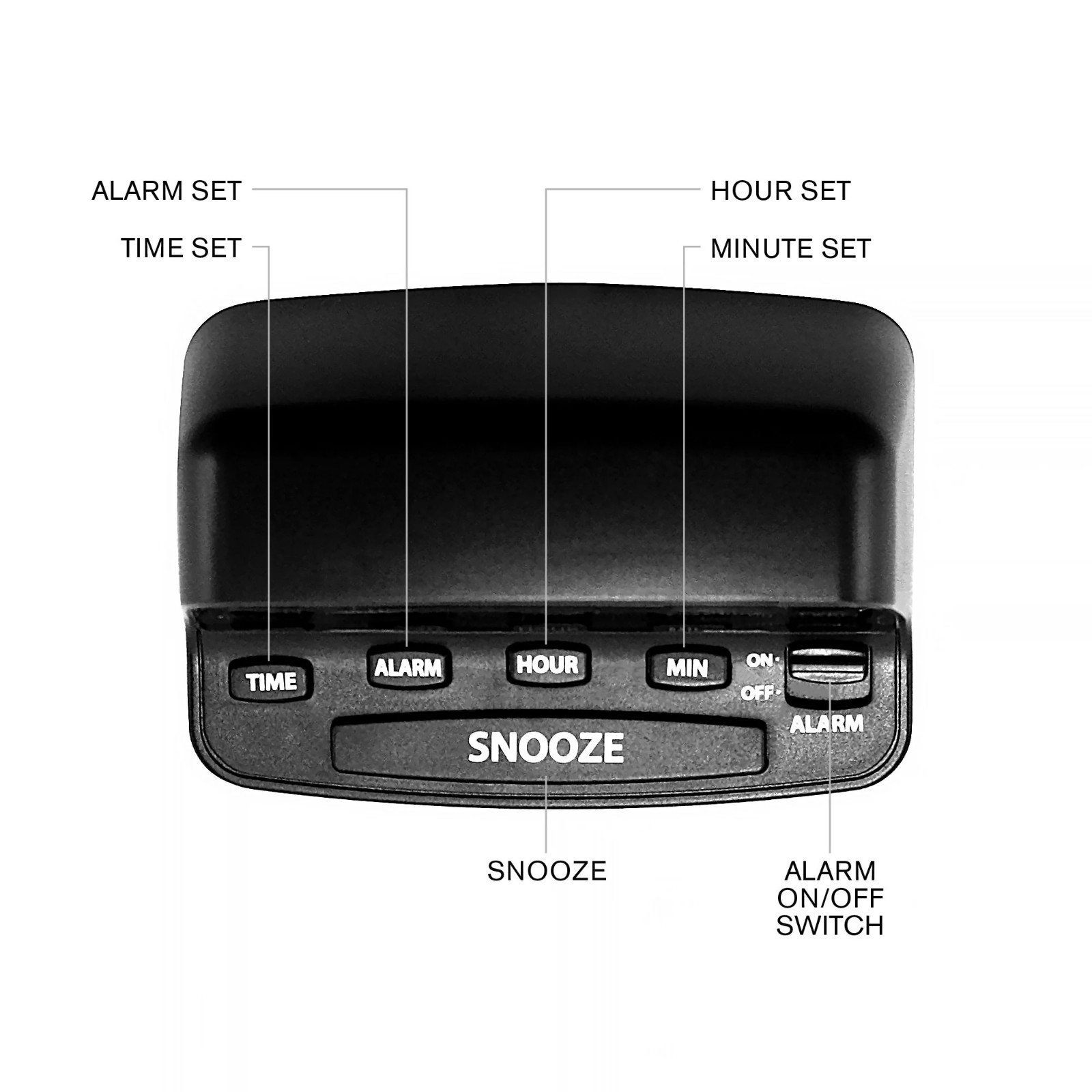 Digital Alarm Clock, SHARP, Midnight Black, Easy Controls, Red LED Display