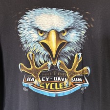 1987 3D Emblem Harley Davidson Eagle T-Shirt Single Stitch Chicks Albuquerque
