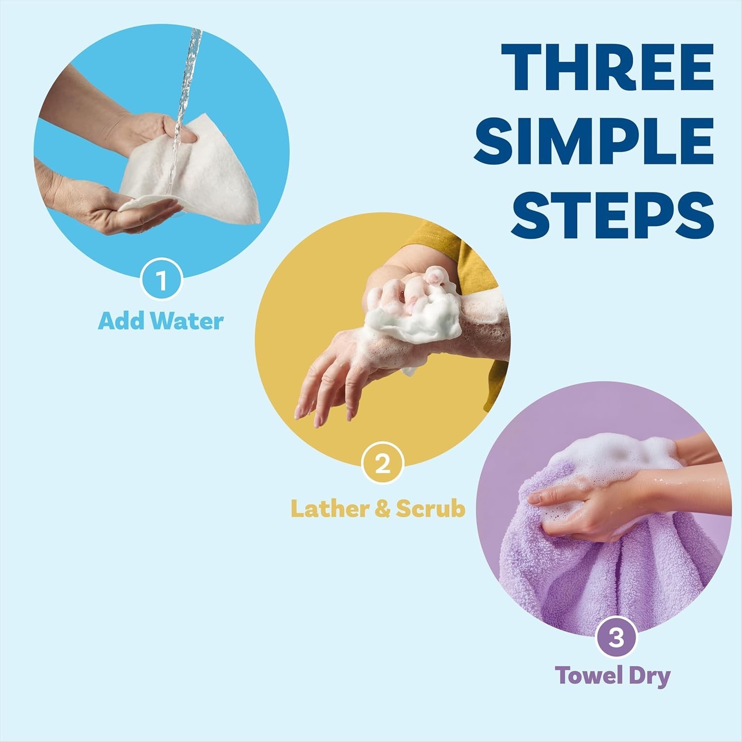 Hypoallergenic Lavender No Rinse Bathing Wipes, 2-Pack in 50 Count for Travel