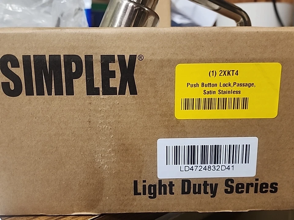 Simplex Ld4724832d41 Push Button Lock,Passage,Satin Stainless - Image 3 of 3