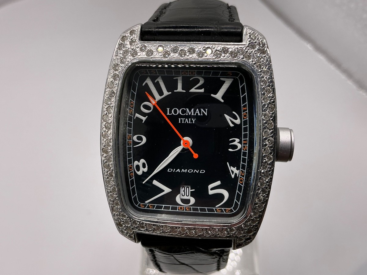 LOCMAN ITALY ALUMINIUM DIAMOND BEZEL ITALIAN TANK SWISS QUARTZ