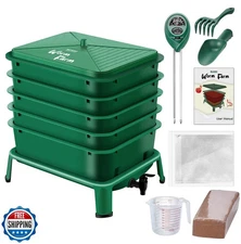 Blütezeit 5-Tray Worm Compost Bin, 53QT Worm Composter Indoor and