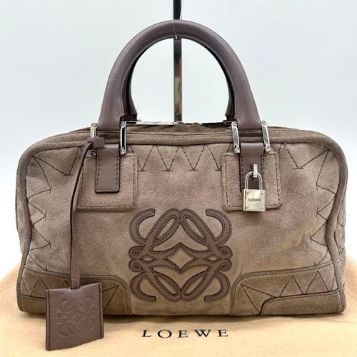 Loewe Amazona 28 Handbag Suede Brown Used Authentic 2610TK