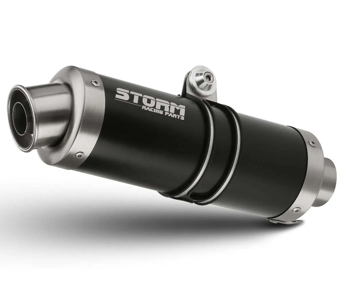 Exhaust Storm by Mivv black Muffler Gp Steel for Kawasaki Ninja 400 2018 > 2021