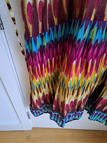 Joanna Hope Maxi Dress UK22 Beaded Embellished Tie Dye Multicoloured Cotton - Picture 20 of 22