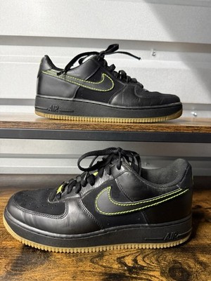 NIKE AIR FORCE 1  07 BLACK/BLACK-VOLT 315122-002 MENS OG AF1 VINTAGE RETRO '82