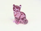 FENTON SITTING CAT (5165 CP) EMPRESS ROSE CRANBERRY PINK ART GLASS FIGURINE