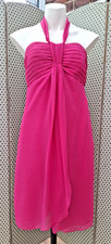 COAST Women's Silk Occasion/Coctail/Party Dress Halter Cerise/Hot Pink Size 12