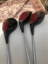 Vintage golf clubs Ping Eye 2 Karsten 3, 4 and 5 wood collectable original grips