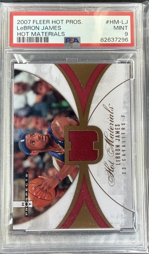 Fleer 2007 Hot Pros. Hot Materials HM-LJ LeBron James PSA 9 (POP 8 Game Used)