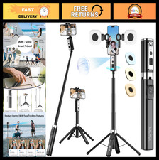 360  Auto Face Tracking Selfie Stick Tripod with Ring Light  Wireless Control,