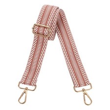 Purse Straps Replacement Crossbody with Light Gold Buckle, Stripe Light Red