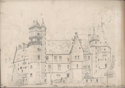 Thomas Henry Watson (1839-1913) Pencil Drawing - Bourges, France