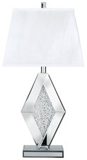 Signature Design by Ashley Prunella 30" Glam Crystal Bead Mirrored Glass Table L