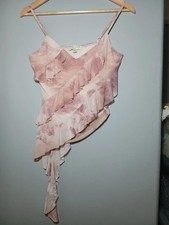 Thirty Thirty pink ruffle boho fairycore coquette summer festival top 8/10