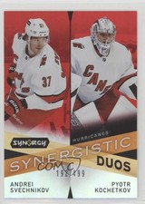 2022 Upper Deck Synergy Red 192/499 Andrei Svechnikov Pyotr Kochetkov #SD-16 r6v