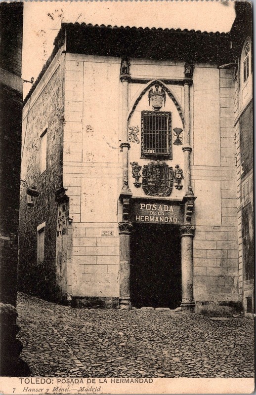 1917 Madrid Spain Inn of Holy Brotherhood Postcard Cover to Hague Netherlands