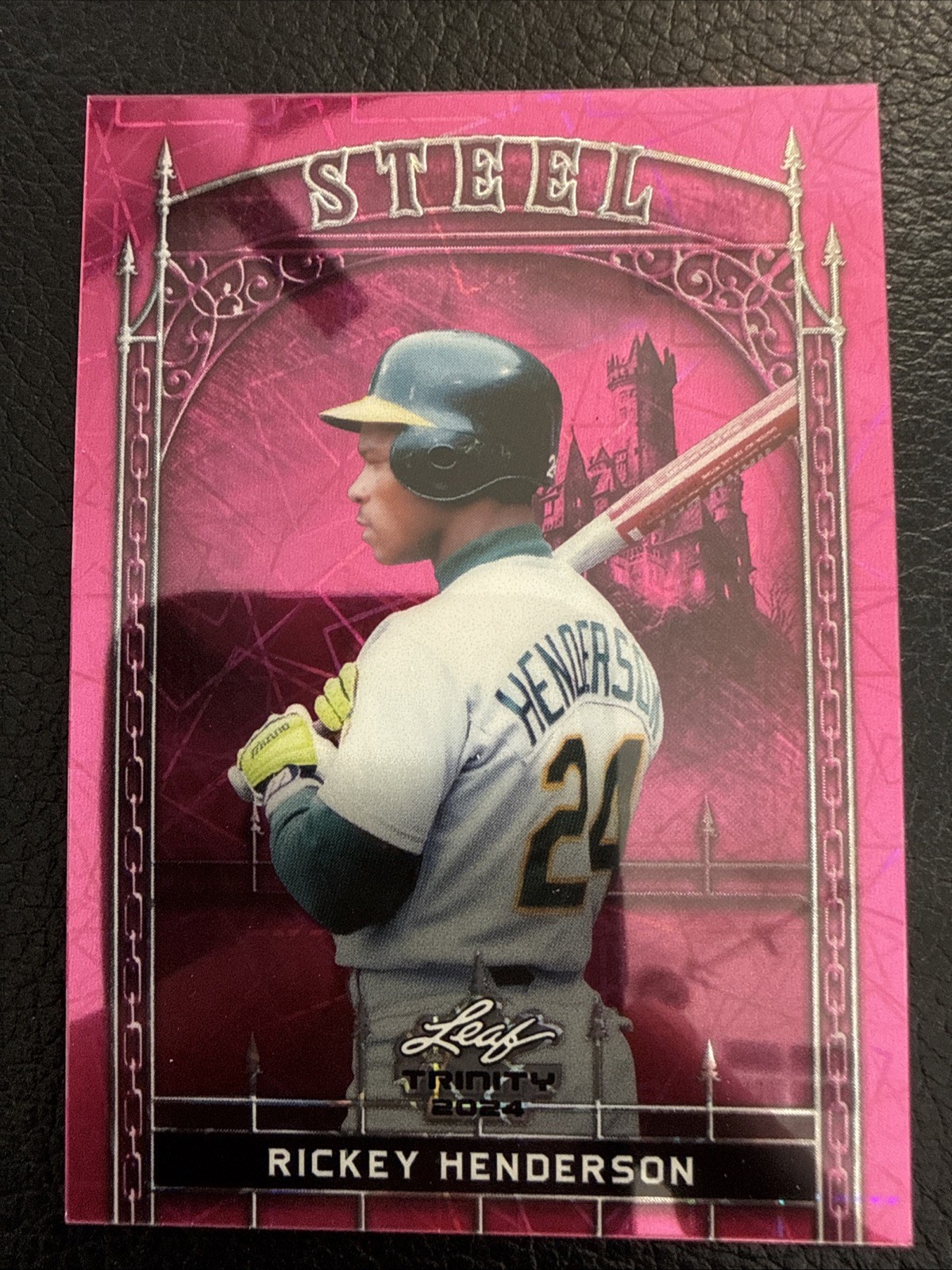 2024 Leaf Trinity Mega Box Rickey Henderson Steel Lava Pink #/25