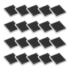 Coin Snap Holder Coin Case Storage Square Fit 17-37mm Coins, 20pcs Clear Black