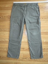 CARHARTT 101710-316 moss 40x32 CANVAS WORKWEAR CARPENTER PANTS GREEN RELAXED FIT